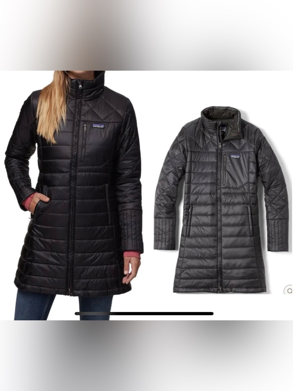 Patagonia Black Long Quilted Insulated Puffer Coat Large